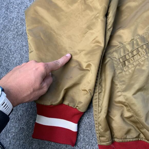 Vtg Wilson San Francisco 49ers Satin Bomber Jacket NFL Made In USA - Men’s 38 - Picture 9 of 16